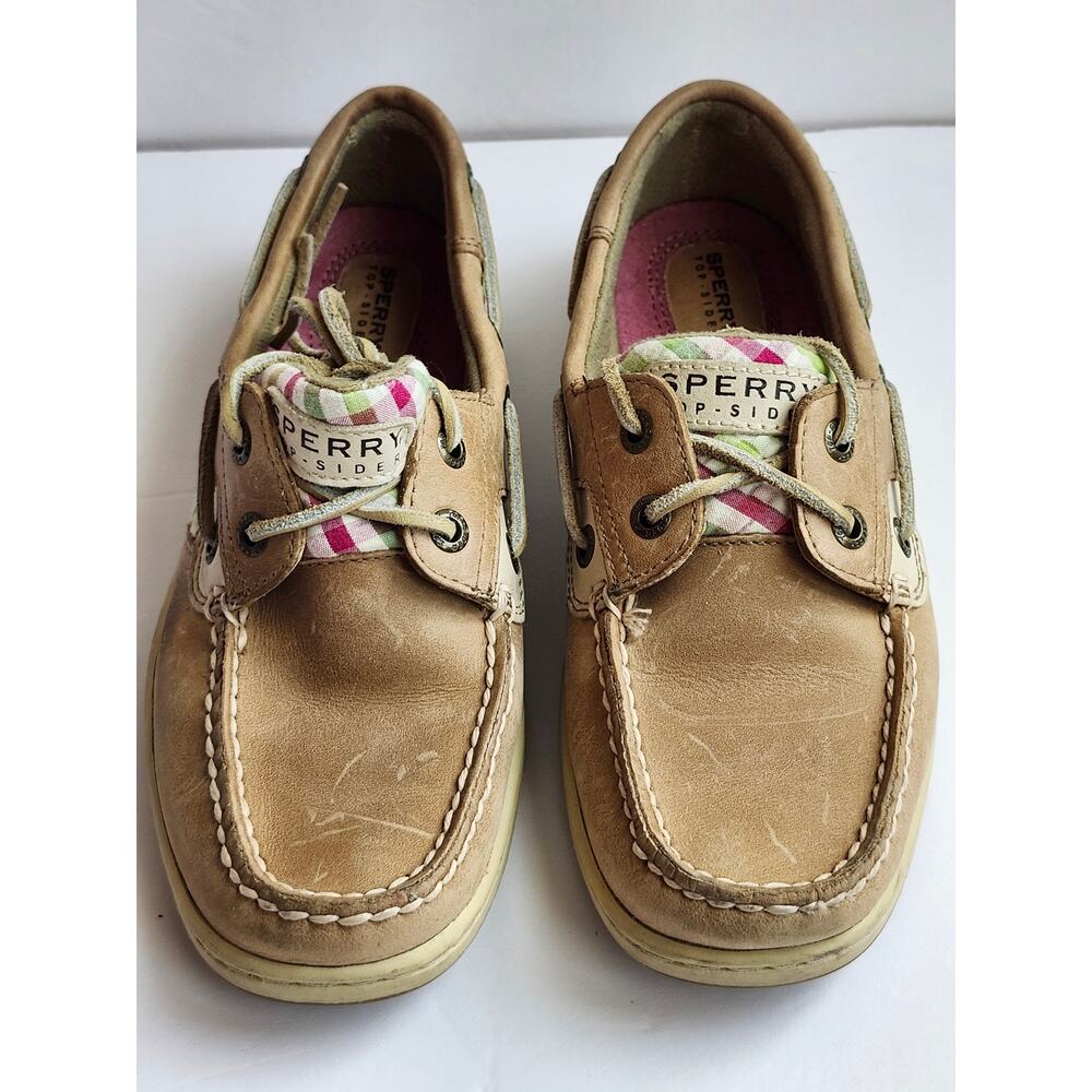 Sperry Top Sider Leather Plaid Nautical Casual Boat Deck Shoes Size 6.5 S0020